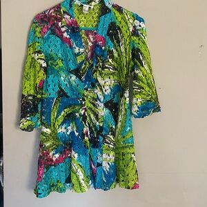 Joseph Ribkoff Women's Size 8 Crochet Button Lace Cardigan Blazer